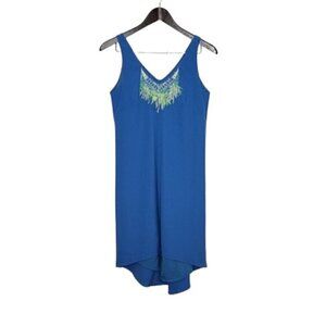 Buckley K Island Flowy Sleeveless Confetti Fringe Dress